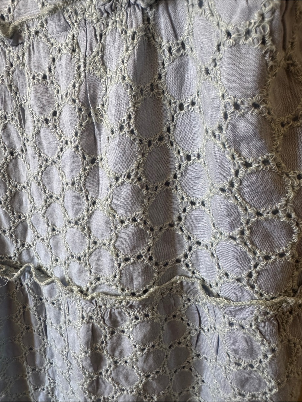 Light Blue Eyelet Tiered Sundress - Picture 2 of 4